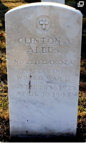 Private First Class Clinton A Albus grave marker photo