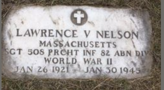 Sergeant Lawrence Vincent Nelson grave marker photo