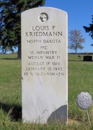 Private First-Class Louie Fred Kriedemann grave marker photo