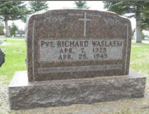 Private First Class Richard Waslaski grave marker photo