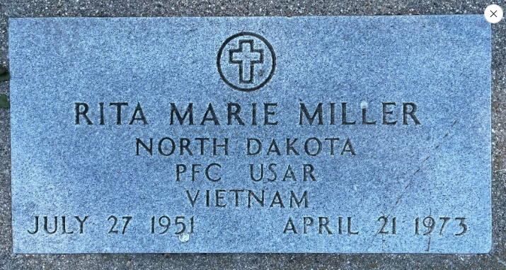 Private First Class Rita Marie Miller headstone photo